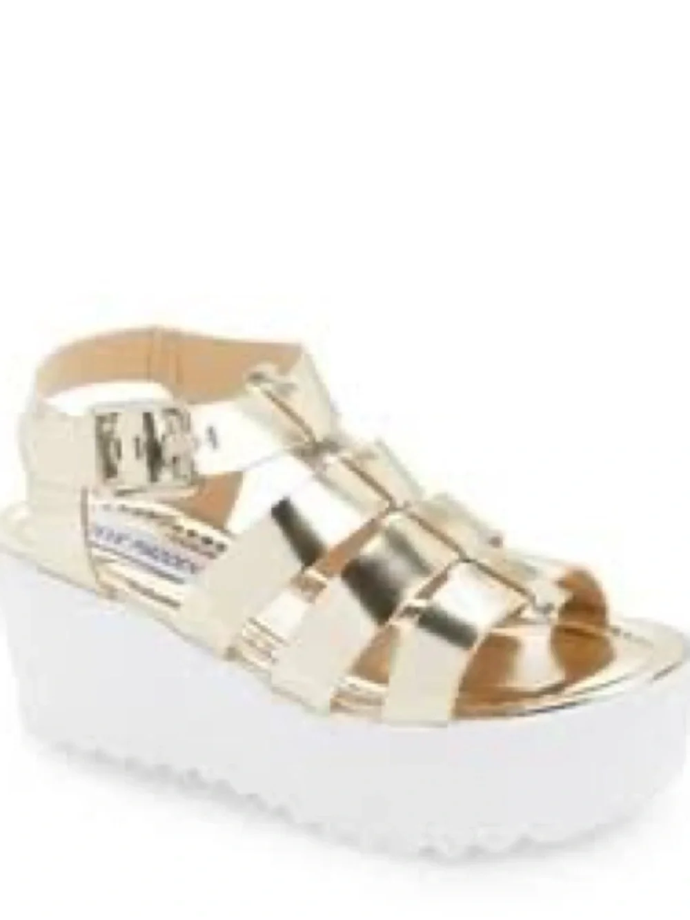 Steve Madden Strangled Gold Leather Platform Sandals, Size 8 EXCELLENT CONDITION